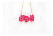 Load image into Gallery viewer, Hot Pink Three Flower Choker
