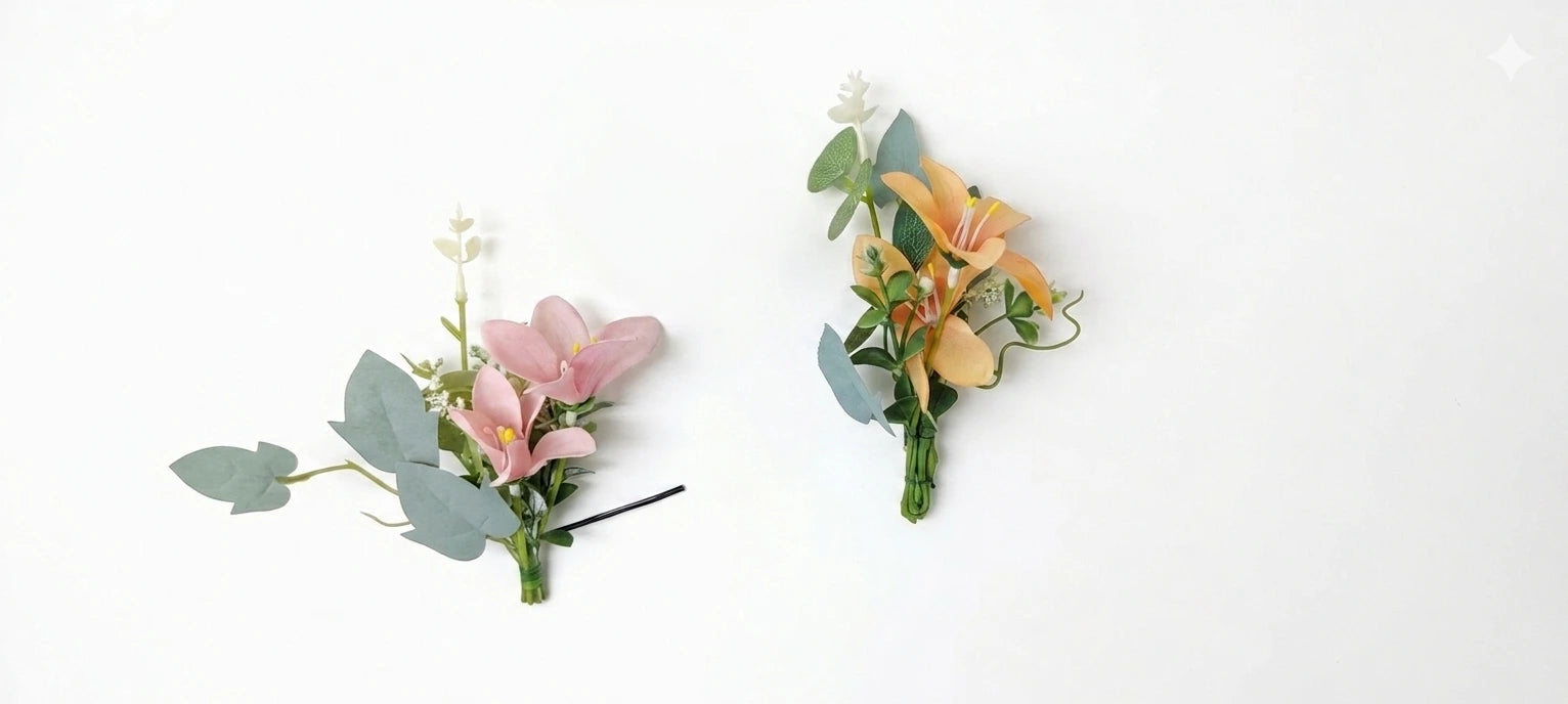 The Sahodar Collection: Handcrafted Floral Brooch & Hair Pin Set