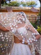 The Prune Dupatta - Tulle Floral Dupatta