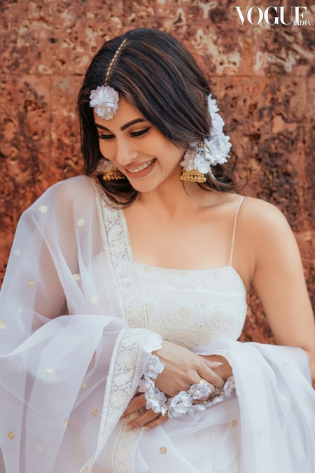 Mouni Roy Prune India Haldi Jewelry Bollywood Bride