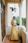 Real bride inspiration featuring the Meher three-flower choker and statement maang tikka.