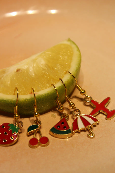 Handcrafted Fruit Enamel Earrings