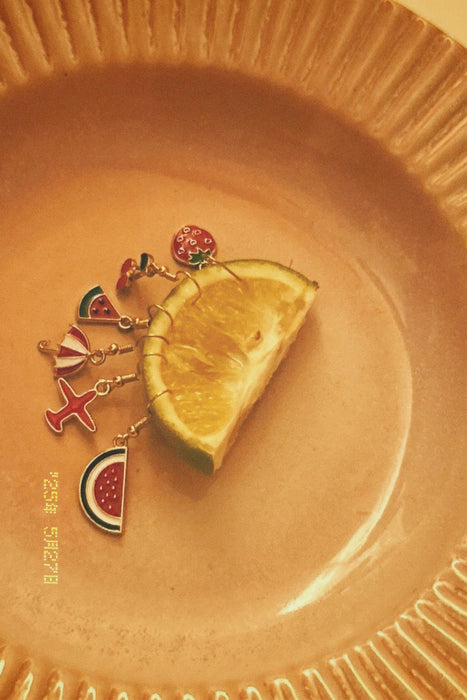 Handcrafted Fruit Enamel Earrings