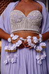 Gen Z bridal jewelry: handcrafted silk floral kaleere for minimalist brides.