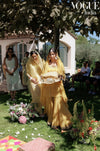 Real bride featured in Vogue India wearing Prune India Signature Silk jewelry in France.