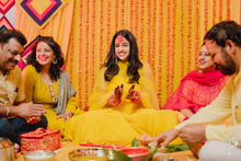 Load image into Gallery viewer, Bride in Set of Three - Maang Tikka , Jhumkie &amp; Bangle Haath Phool

