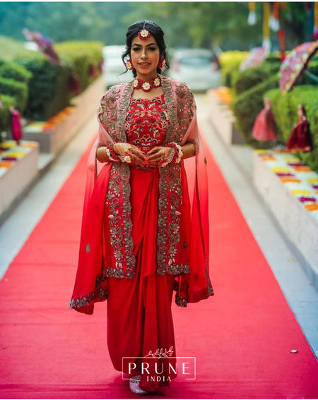 Maang Tikka, Earrings with Bead Kaanchain, Choker & Haath Phool
