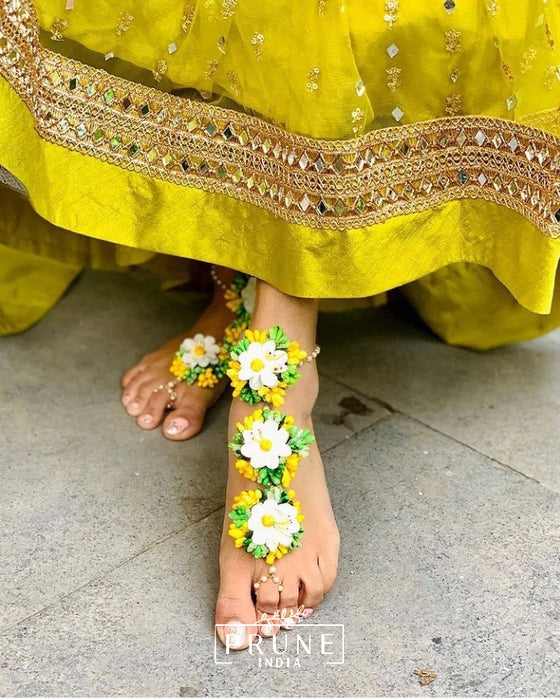 Set of Five - Maang Tikka, Earring, Choker, Haath Phool & Anklets