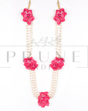 Hot Pink Five Flower Necklace