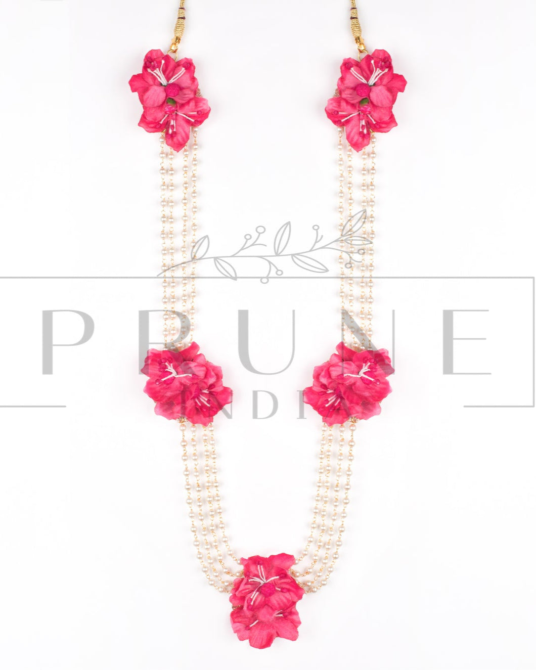 Hot Pink Five Flower Necklace