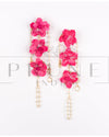 Hot Pink Three Flower Anklets