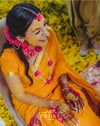 Bride in Set of Five - Maang Tikka , Jhumki with Floral Kaanchain , Choker , Necklace & Haath Phool