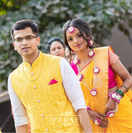 Set of Four - Maang Tikka, Earring, Necklace & Haath Phool