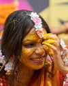 Bride in Basic Set - Maang Tikka , Jhumkie with Floral kaanchain & Haath Phool