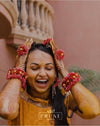 Bride in Basic Set - Maang Tikka, Earring & Haath Phool