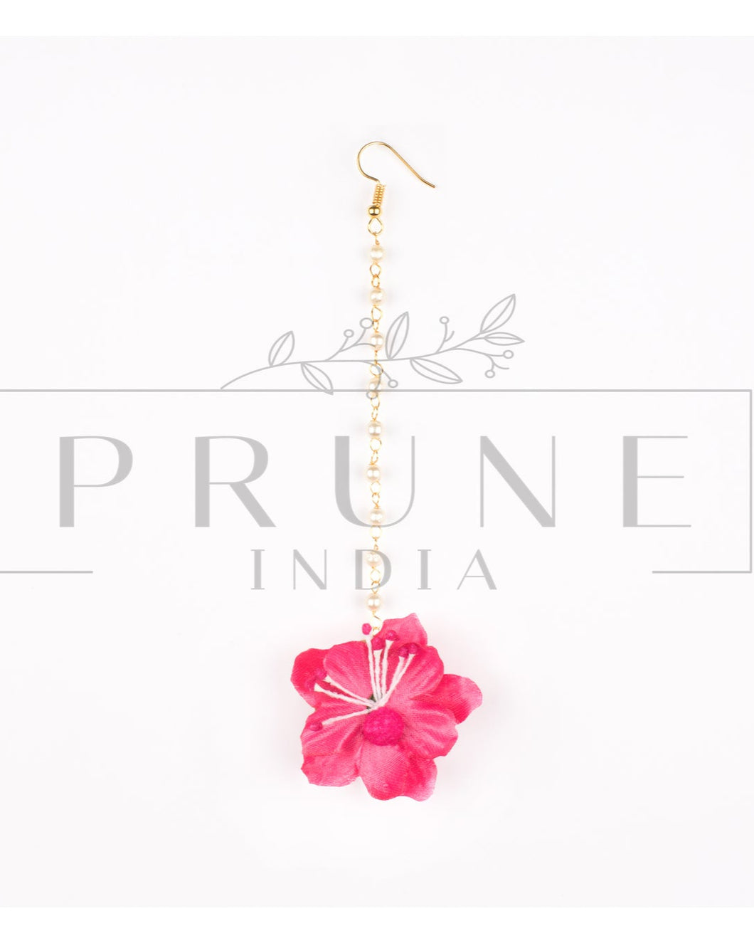 Hot Pink Single Flower Maang Tikka
