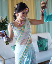 Load image into Gallery viewer, Set of Four - Maang Tikka, Earring with Drop, Three Flower Choker &amp; Light Haath Phool
