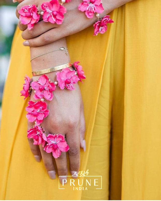 Hot Pink One Ring Haath Phool