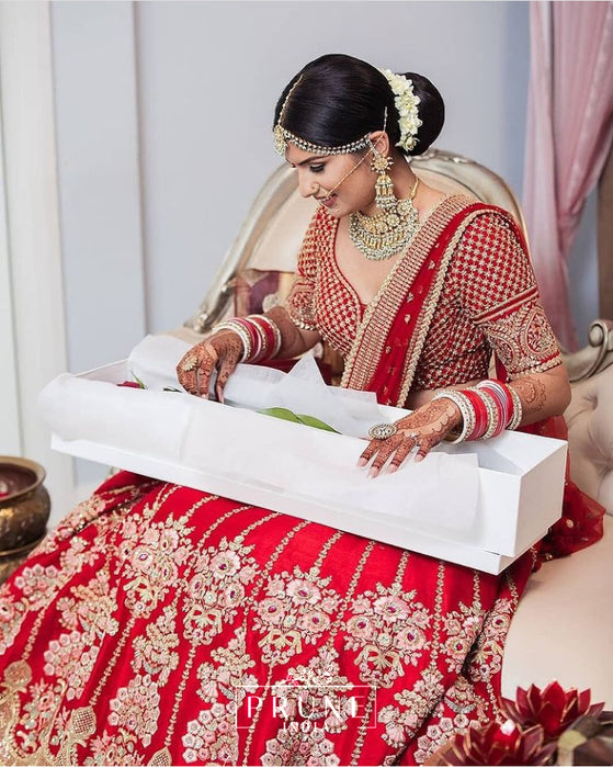Bride in Silk Flower Gajra