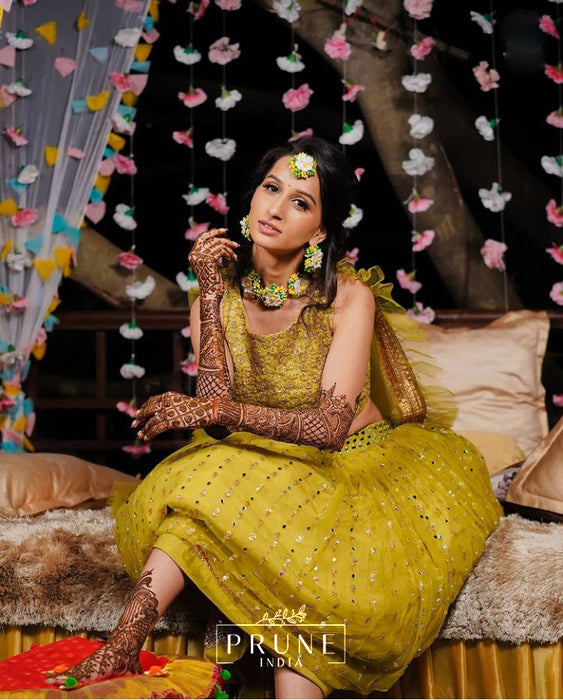 Set of Five - Maang Tikka, Earring, Choker, Haath Phool & Anklets