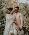 Bride in Basic Set - Maang Tikka, Jhumkie with Floral Kaanchain & Haath Phool