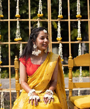Load image into Gallery viewer, Bride in Basic Set - Maang Tikka, Passa Earring &amp; Haath Phool
