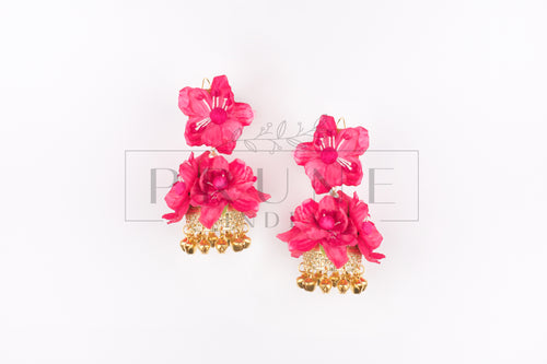 Hot Pink Basic Set - Maang Tikka , Jhumkie & Haath Phool