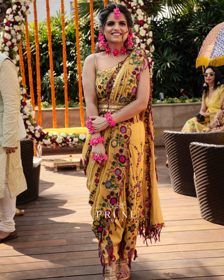 Signature Silk Floral Bridal Jewelry Set with Maang Tikka, Jhumkie, Choker, and Haath Phool. Custom colors.