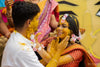 Bride in Basic Set - Maang Tikka , Jhumkie with Floral kaanchain & Haath Phool