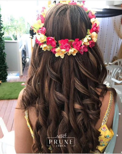 Bride in Full Tiara in Silk Flower