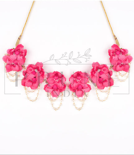 Hot Pink Six Flower Choker