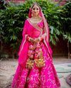 Handcrafted Arpit-inspired floral bridal kaleere with silk flowers and pearls by Prune India