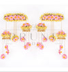 Elegant and lightweight mixed metal floral kaleere and haath phool for comfortable bridal styling.
