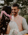 Bride in Basic Set - Maang Tikka, Jhumkie with Floral Kaanchain & Haath Phool