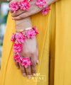Original Six-Flower silk choker by Leesha Arora, as seen in the Tanya Chadha & Adhiraj Vogue feature.