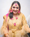 Bride in Set of Four - Maang Tikka , Jhumkas, Necklace & Haath Phool
