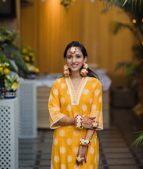 Cultural heritage - Maang Tikka, Jhumkie & Haath Phool in Double Color