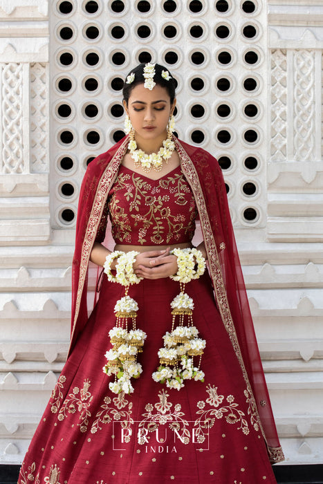 PIFK 0071 Royal 17.5 inch High-Density Floral Bridal Kaleere with 3kg weight for heavy bridal look by Prune India.