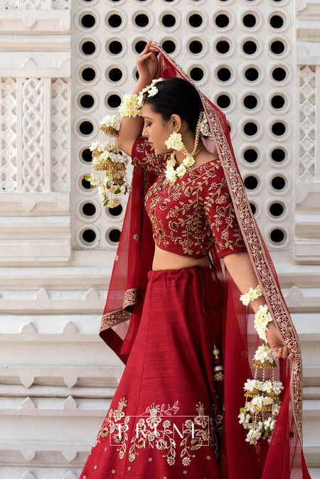 Royal 25 inch Tiered Floral Bridal Kaleere and Bangle Set for Grand Entry by Prune India.