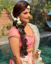 Maang Tikka , Jhumkas with Floral Kaanchain & Haath Phool