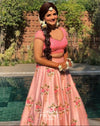 Bride in Basic Set - Maang Tikka , Jhumkas with Floral Kaanchain & Haath Phool